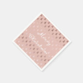 Elegant roos goud en roze kerstboomstructuur servetten (Hoek)