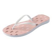 Elegant roos goud en roze kerstboomstructuur teenslippers (Schuin)