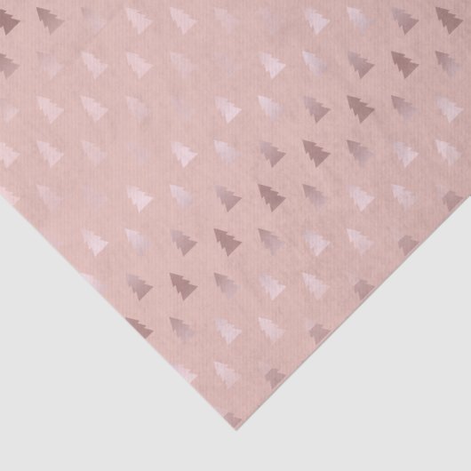Elegant roos goud en roze kerstboomstructuur tissuepapier (Detail)