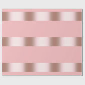 Elegant roos goud en roze strook cadeaupapier (Vlak)