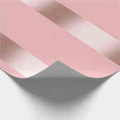 Elegant roos goud en roze strook cadeaupapier (Hoek)