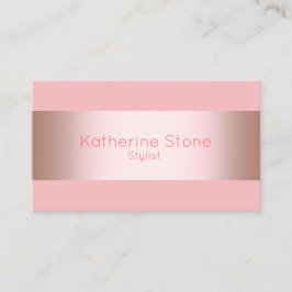Elegant roos goud en roze strook visitekaartje