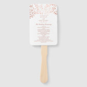 Elegant Roos Goud en Wit Huwelijksprogramma Handwaaier (Voorkant)