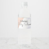 Elegant roos goud en wit marmer baby shower waterfles etiket (Voorkant)