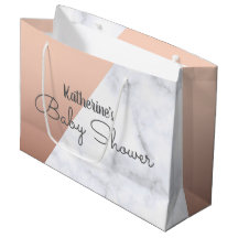 Elegant roos goud en witte marmer baby shower