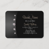 Elegant Roos Goud en Zwarte Initialen Strass Visitekaartje (Achterkant)