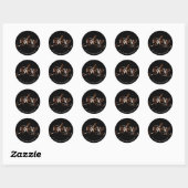 Elegant roos goud en zwarte make-up artiest ronde sticker (Vel)
