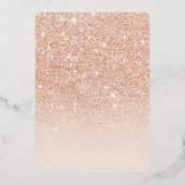 Elegant Roos goud Faux Glitter chic Wedding Folie Uitnodiging (Achterkant)
