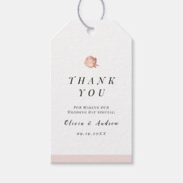 Elegant Roos goud floral minimalist bedankt Cadeaulabel