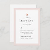 Elegant Roos goud floral minimalist bruiloft RSVP (Voorkant / Achterkant)
