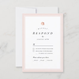 Elegant Roos goud floral minimalist bruiloft RSVP