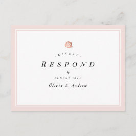 Elegant Roos goud floral minimalist bruiloft RSVP Uitnodiging Briefkaart