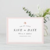 Elegant Roos goud floral minimalist save the date (Staand voorkant)