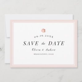 Elegant Roos goud floral minimalist save the date