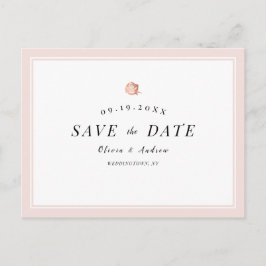Elegant Roos goud floral minimalist save the date Aankondigingskaart