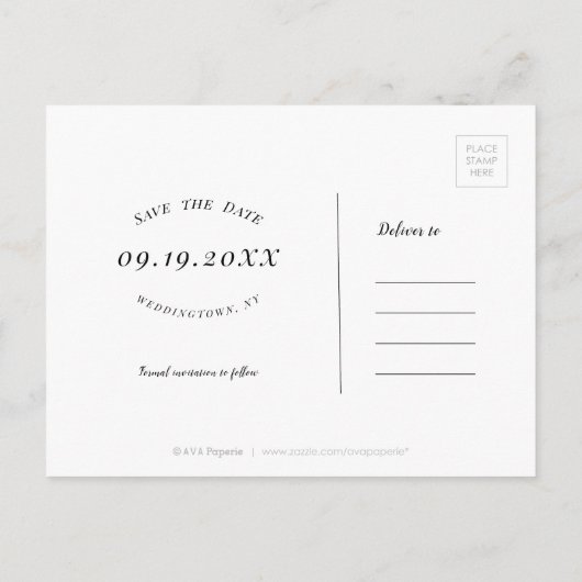 Elegant Roos goud floral minimalist save the date Aankondigingskaart (Achterkant)