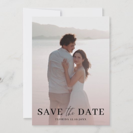 Elegant Roos Goud & Foto Opslaan van de Datum Save The Date (Voorkant)