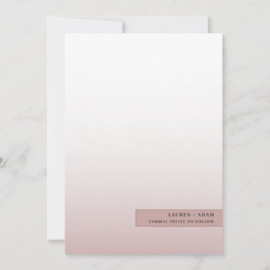 Elegant Roos Goud & Foto Opslaan van de Datum Save The Date (Achterkant)