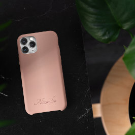 Elegant Roos Goud Geborsteld Metalen Naam iPhone 14 Pro Max Hoesje