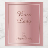 Elegant Roos Goud Gepersonaliseerde Gift voor Boss Wijn Etiket (Enkel label)