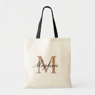 Elegant Roos Goud Gepersonaliseerde Monogram Tot B Tote Bag