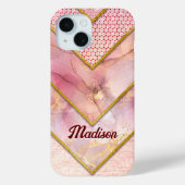 Elegant roos goud girly geometrisch Case-Mate iPhone case (Achterkant)