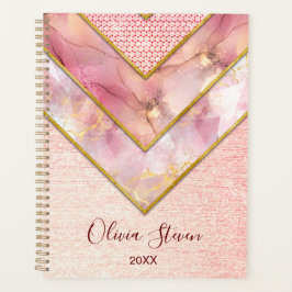 Elegant roos goud girly geometrisch planner