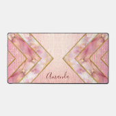 Elegant roos goud girly geometrisch schetsboek bureaumat (Voorkant)