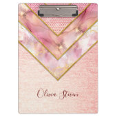 Elegant roos goud girly geometrisch schetsboek klembord (Voorkant)