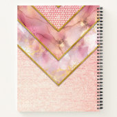 Elegant roos goud girly geometrisch schetsboek notitieboek (Achterkant)