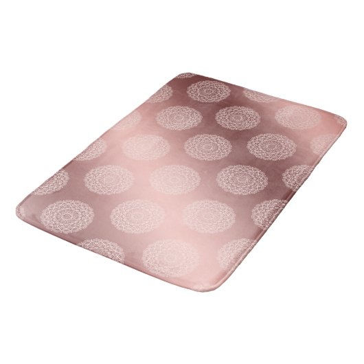Elegant Roos Goud Girly Mandala Patroon Badmat (Gekanteld)