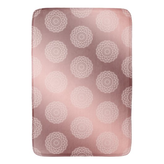 Elegant Roos Goud Girly Mandala Patroon Badmat (Voorkant Verticaal)