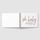 Elegant Roos Goud Glitter Baby shower Gastenboek (Volledig)