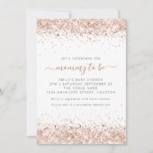 Elegant Roos Goud Glitter Baby shower Kaart (Voorkant)