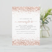 Elegant Roos Goud Glitter Baby shower Kaart (Staand voorkant)