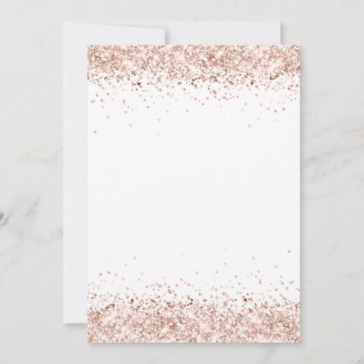 Elegant Roos Goud Glitter Baby shower Kaart (Achterkant)