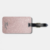 elegant roos goud glitter bagagelabel (Achterkant horizontaal)