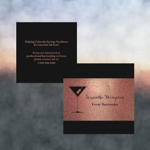Elegant Roos Goud Glitter Bartender Visitekaartje