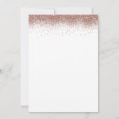 Elegant Roos Goud Glitter Border Bruiloft Wit Kaart (Achterkant)