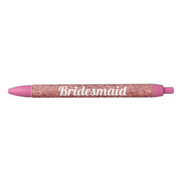 elegant roos goud glitter bridesmaid blauwe inkt pen