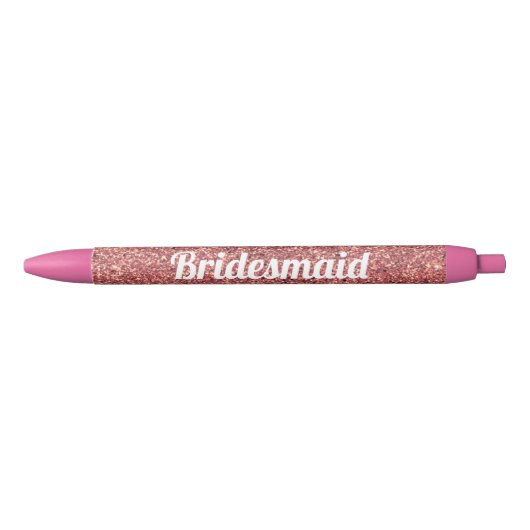 elegant roos goud glitter bridesmaid blauwe inkt pen (Voorkant)