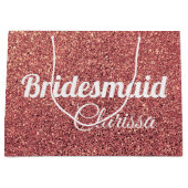 elegant roos goud glitter bridesmaid groot cadeauzakje (Voorkant)