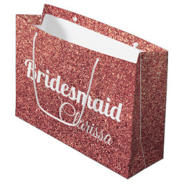 elegant roos goud glitter bridesmaid groot cadeauzakje