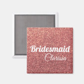 elegant roos goud glitter bridesmaid magneet (Voorkant / Achterkant)