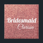 elegant roos goud glitter bridesmaid magneet<br><div class="desc">Stijlvol en trendy design in faux roos Gold glitter.</div>