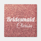 elegant roos goud glitter bridesmaid magneet (Voorkant)