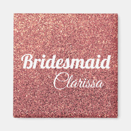 elegant roos goud glitter bridesmaid magneet