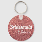 elegant roos goud glitter bridesmaid sleutelhanger (Voorkant)