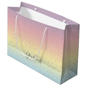 Elegant roos goud glitter confetti stippen gradië groot cadeauzakje