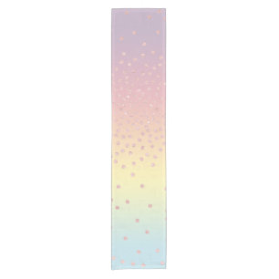 Elegant roos goud glitter confetti stippen gradië korte tafelloper